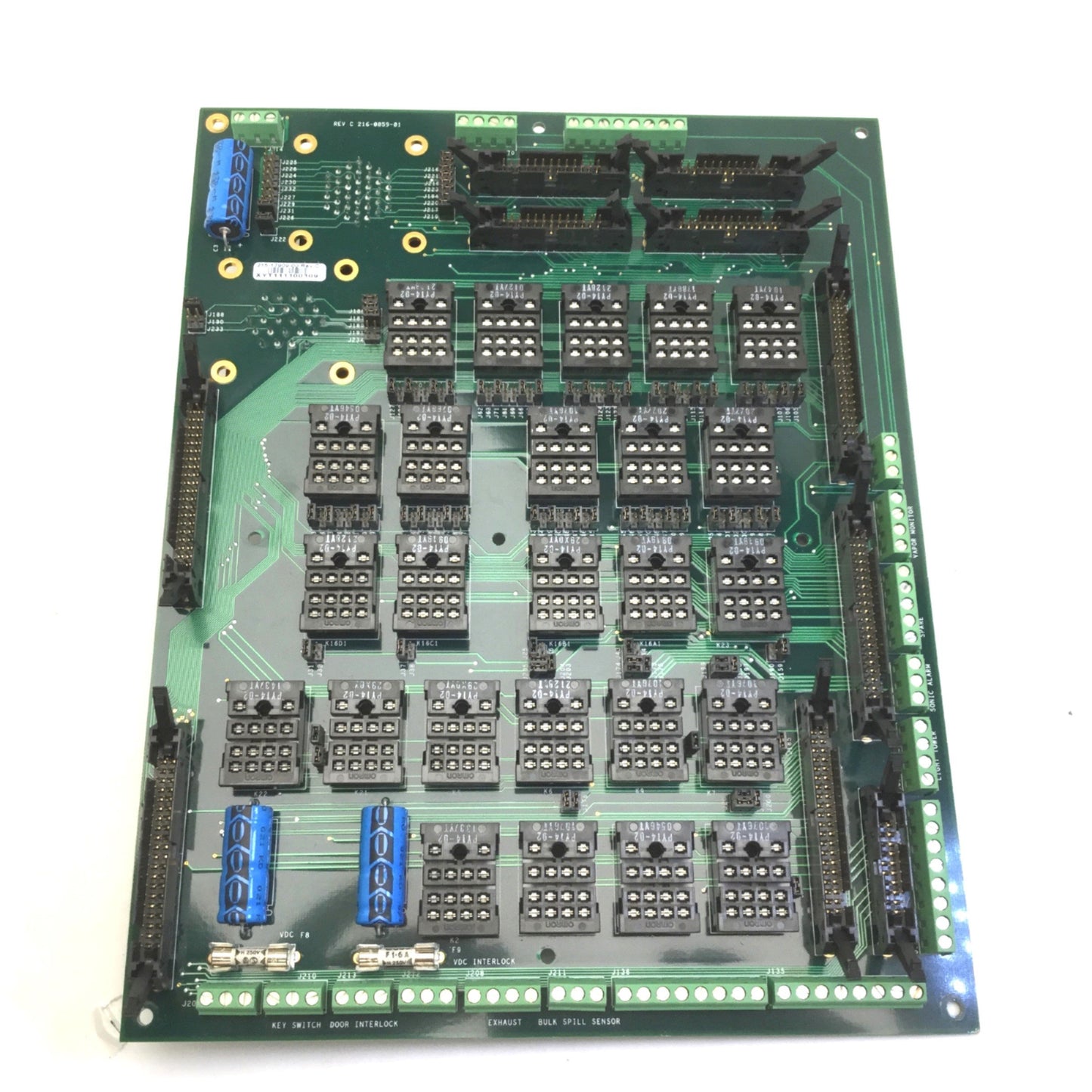 Used JET 94V-0 1110 Input/Output Relay Board, XYT111100309, 215-17909-00 REV C