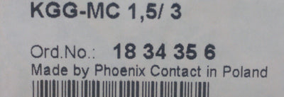 New – Open box Lot of 8 Phoenix Contact KGG-MC 1,5/ 3 Cable Housing for 3Pin Terminal Connector