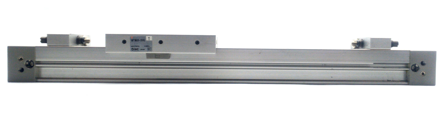 Used SMC MY1M20-200L Pneumatic Linear Actuator 200mm Travel 20mm Bore M5 x 0.8 Ports