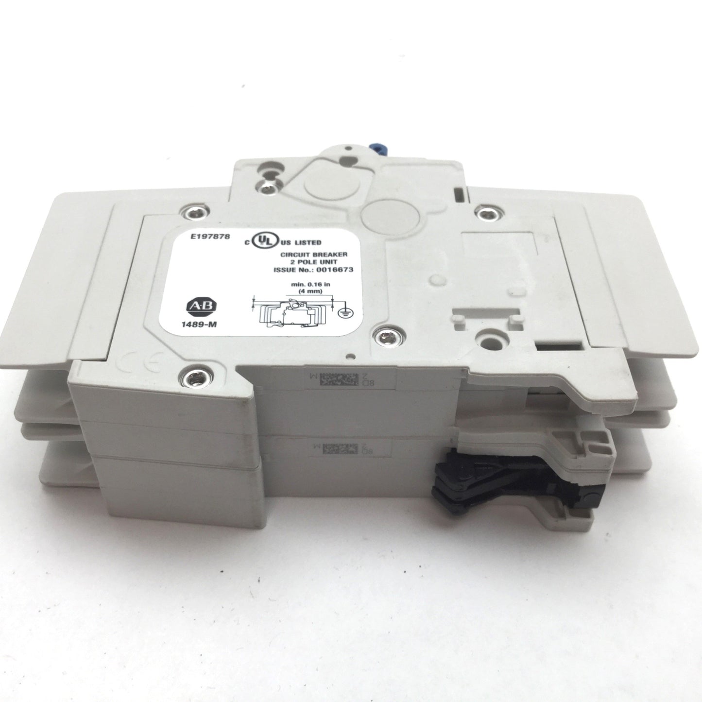 Used Allen Bradley 1489-M2D020 Circuit Breaker, 2-Pole, D-Curve, 2A 480Y/277VAC