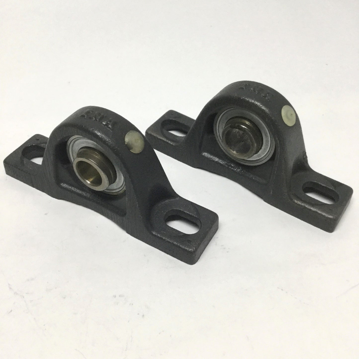 Used Lot of 2 INA GG ASE 03 Ball Bearing Pillow Block, Flange Base, 15mm Bore ID