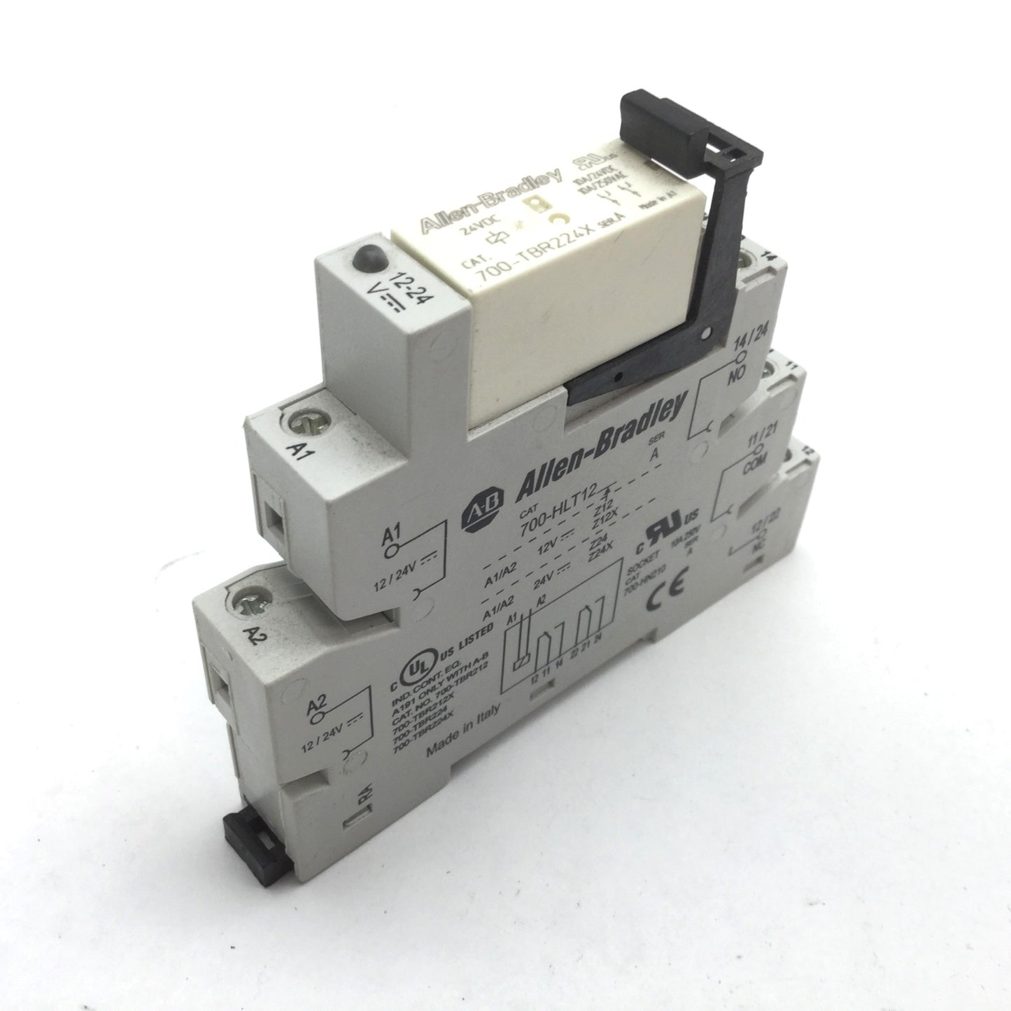 Used Allen Bradley 700-TBR224X Relay, Coil 24VDC, With 700-HLT12 Terminal Socket