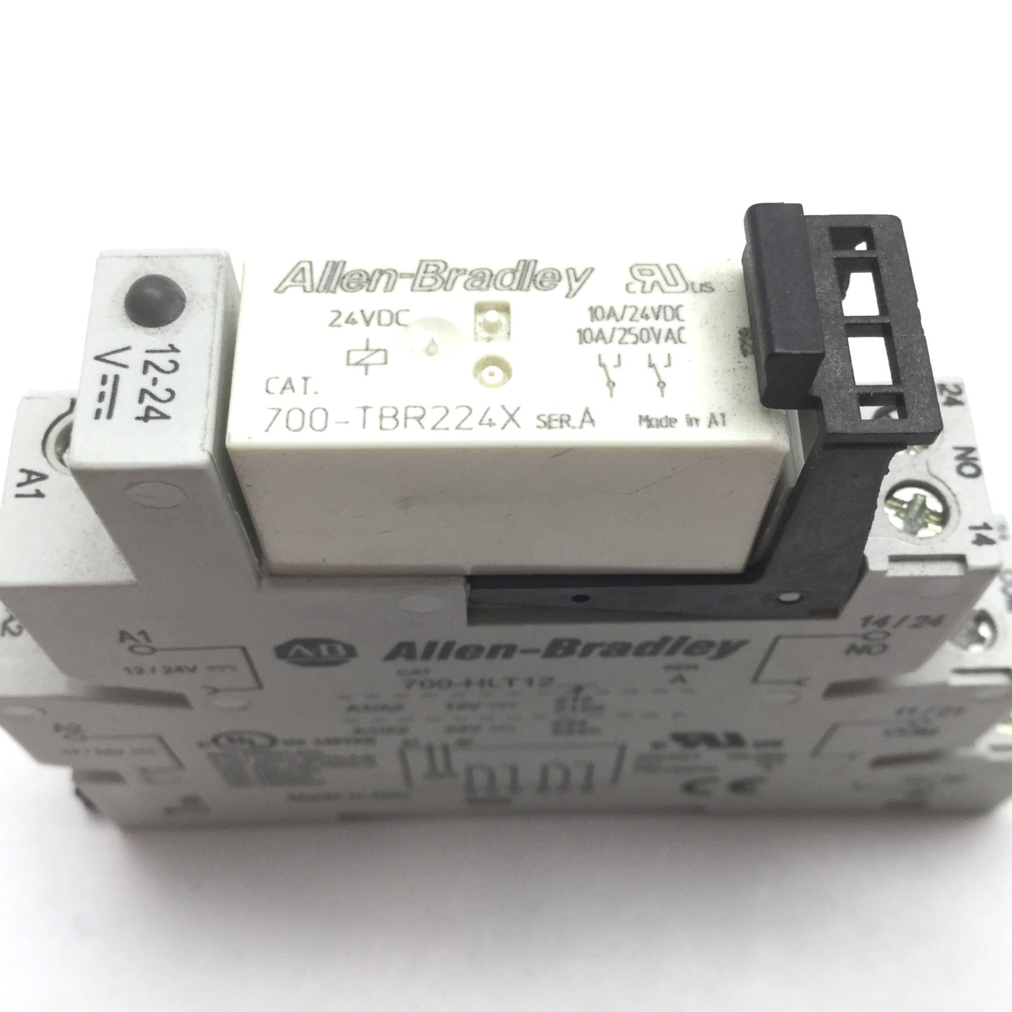 Used Allen Bradley 700-TBR224X Relay, Coil 24VDC, With 700-HLT12 Terminal Socket