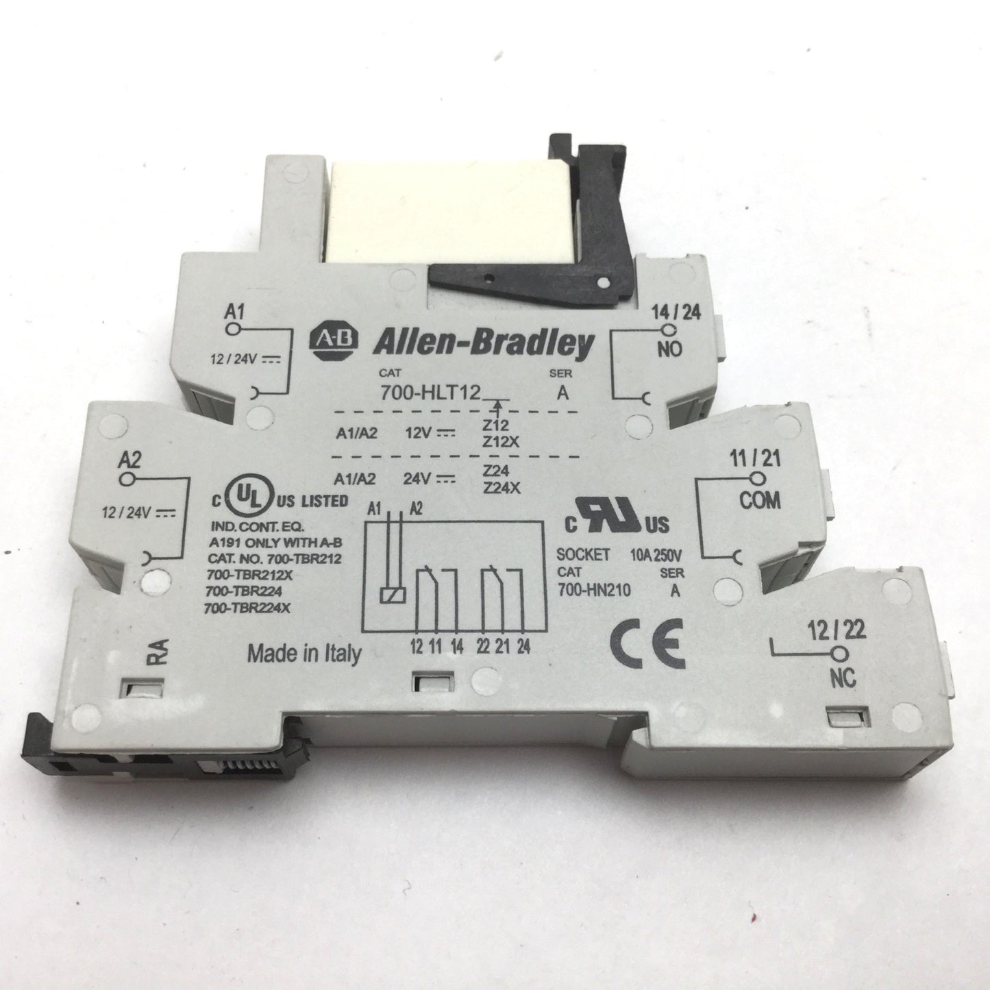 Used Allen Bradley 700-TBR224X Relay, Coil 24VDC, With 700-HLT12 Terminal Socket