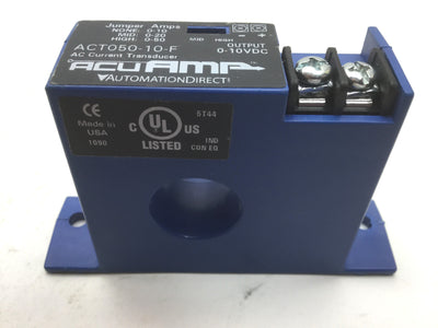 Used Automation Direct ACT050-10-F ACUAMP AC Current Transducer, Out: 0-10VDC