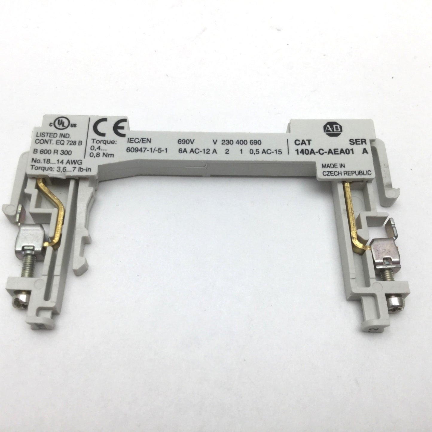Used Lot of 2 Allen Bradley 140A-C-AEA01 Auxiliary Contact, Normally Closed, 690V 6A