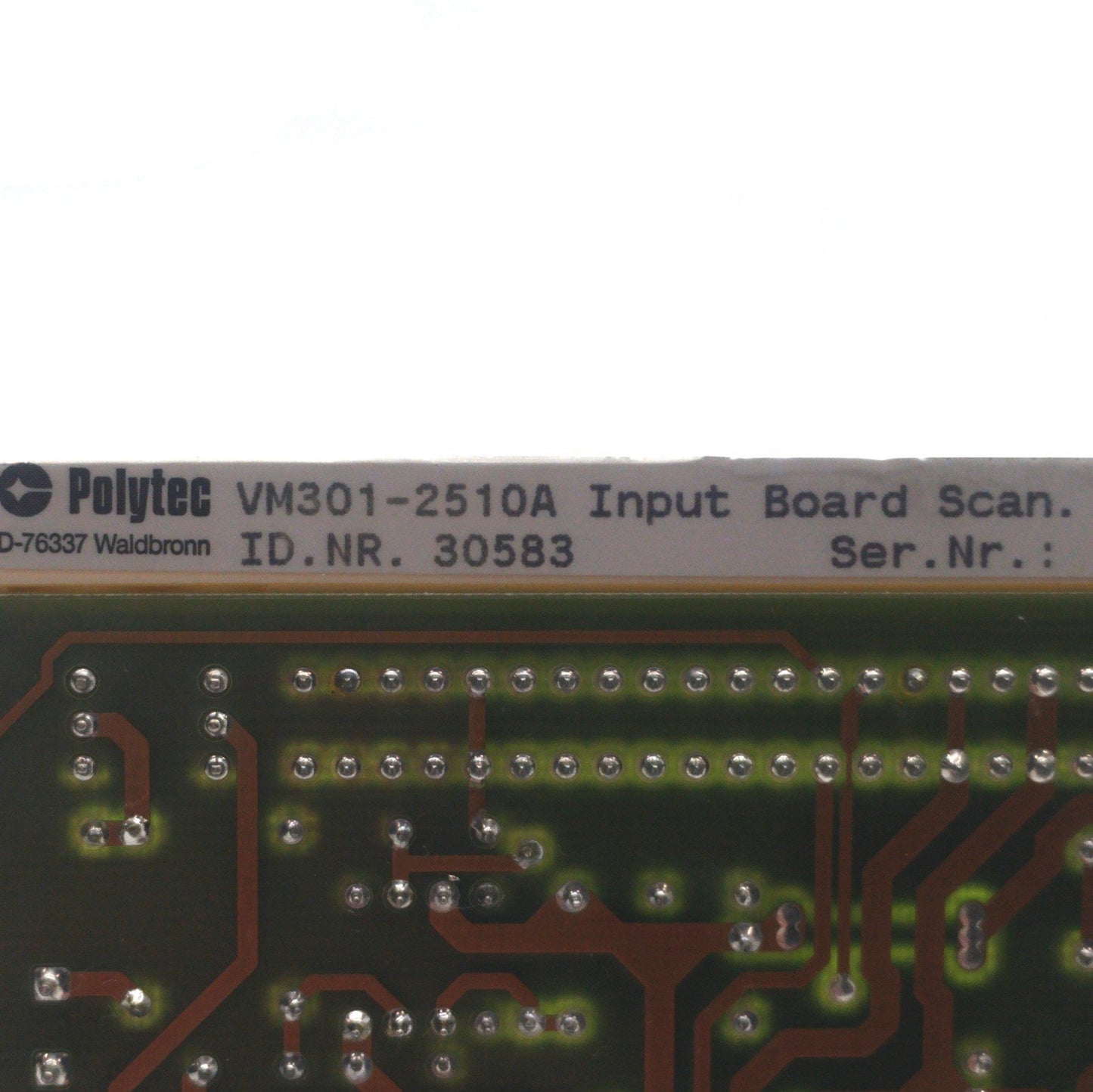 Used Polytec VM301-2510A Laser Vibrometer Input Board, From Polytec OFV-3001