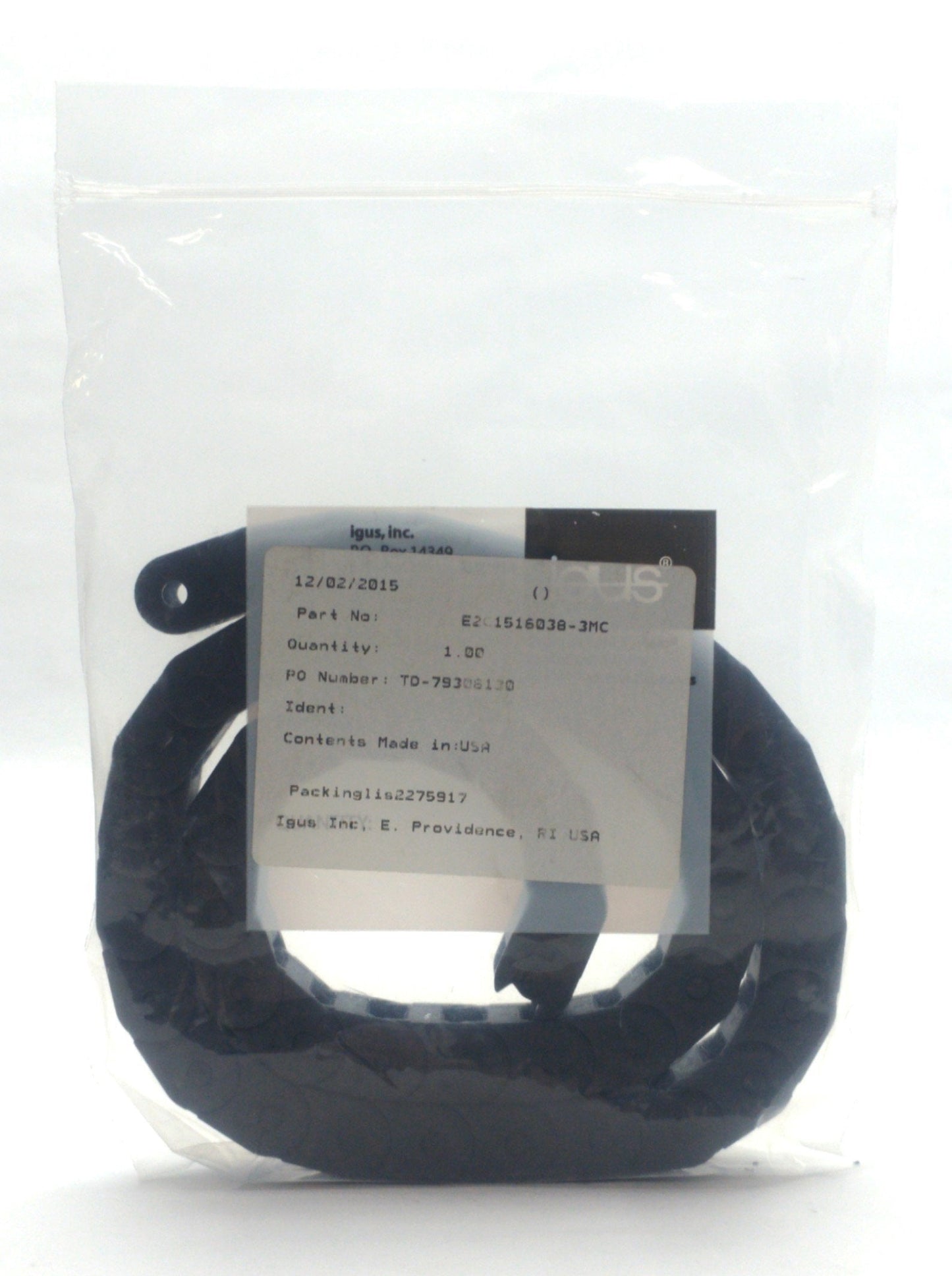 New Igus E2C.15.16.038 Cable ESD Energy Chain 15mm Inner Width 38mm Bend 980mm Long
