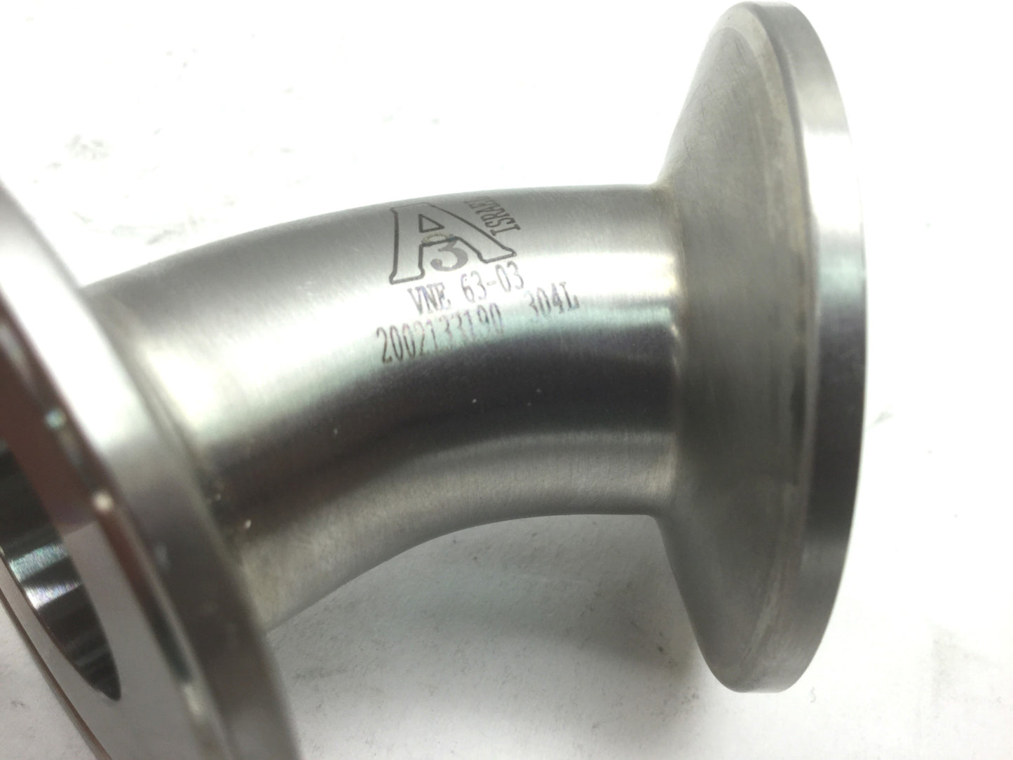 Used 1" Ladish VNE 63-03 Sanitary Fitting 45 Deg Tri-Clamp