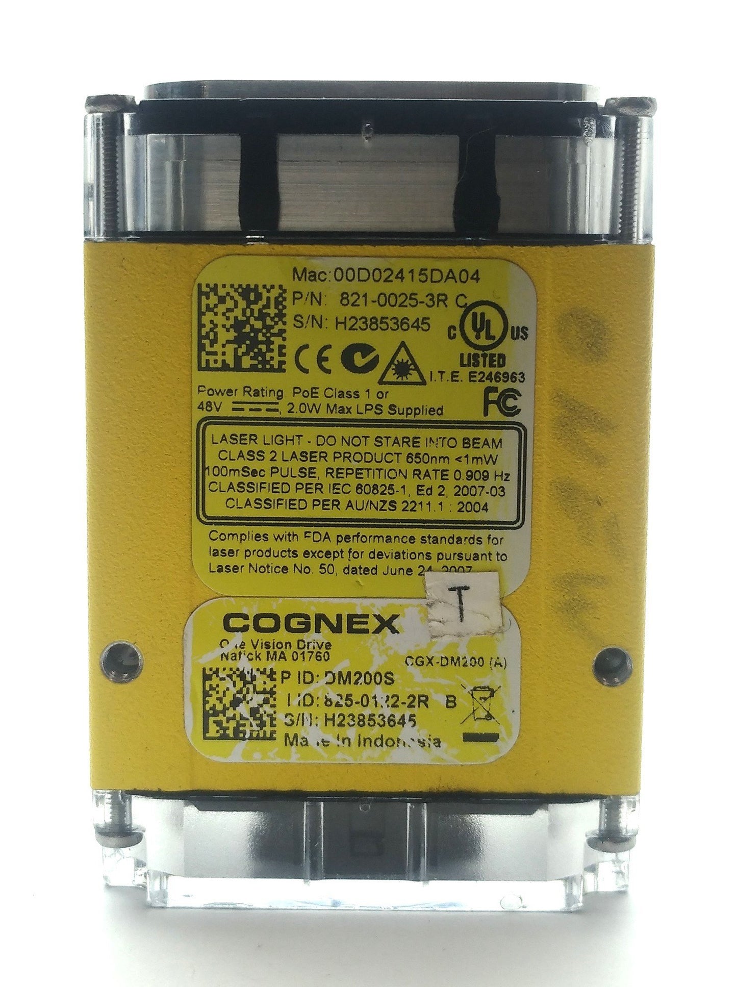 Used Cognex 825-0122-2R DM200S DataMan Barcode Scanner, Liquid Lens, POE Class 1