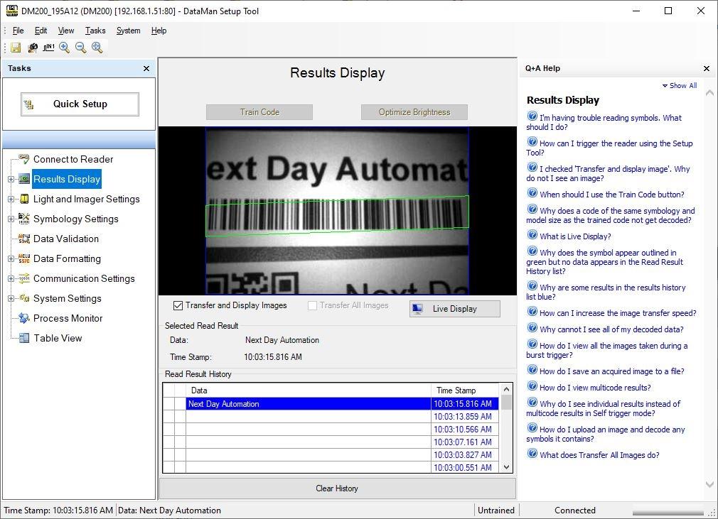 Used Cognex 825-0122-2R DM200S DataMan Barcode Scanner, Liquid Lens, POE Class 1