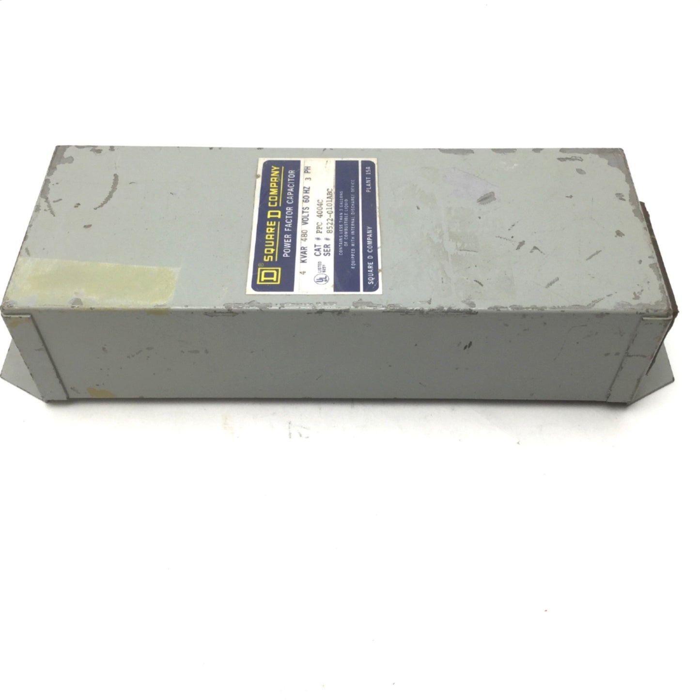 Used Square D PFC 4004C Power Factor Correction Capacitor, 4 KVAR, 480V 60Hz, 3 Phase