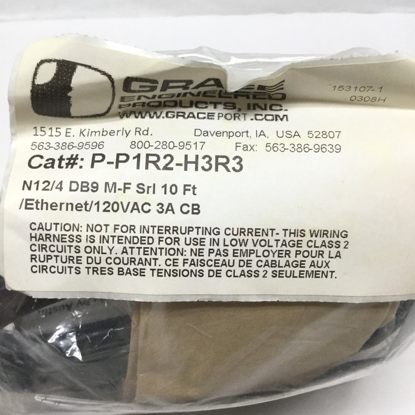 New – Open box Grace P-P1R2-H3R3 Enclosure Interface Panel Simplex Outlet Ethernet DB9 Serial