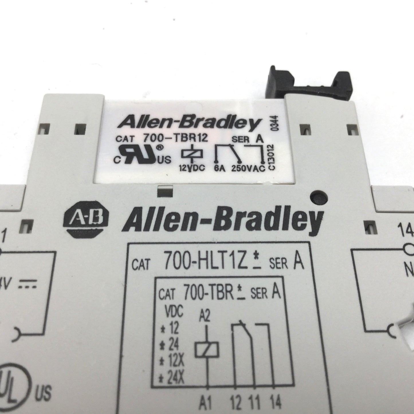 Used Lot of 2 Allen Bradley 700-HLT1Z12 Terminal Sockets w/Relay 700-TBR12, 12VDC