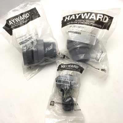 New Lot Of Assorted HAYWARD PVC Bulkheads BF20150SXT, BFA1005CES, And BFA2015CES