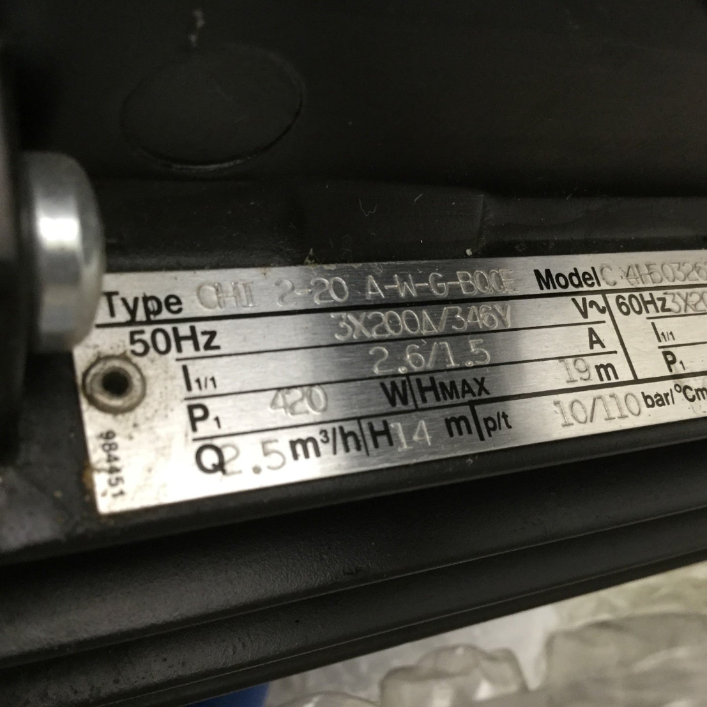 New Grundfos CHI 2-20 A-W-G-BQCE Stainless Steel Pump For Trumpf/Haas HL 62 Laser