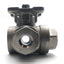 Used Valworx 552902A 3-Way Ball Valve, 1000PSI, 1/4"NPT, Stainless Steel *No Handle*