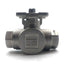 Used Valworx 552902A 3-Way Ball Valve, 1000PSI, 1/4"NPT, Stainless Steel *No Handle*