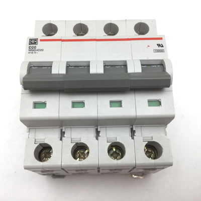 Used Cutler Hammer WMS4D20 Circuit Breaker, 4-Pole, D-Curve, Rating: 20A 415VAC