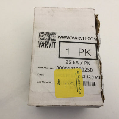 New – Open box Lot of 21 Varvit 0000121200250 Socket Head Cap Screws SHCS Bolts M12 x 25 Thread
