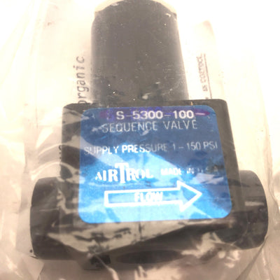 New – Open box Lot of 2 New Airtrol S-5300-100 Sequence Valve One Direction Pressure: 1-150PSI
