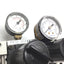 Used Manifold of 2 SMC NARM2500-B-N02 Regulator, Set Pressure: 0.05-0.85MPa, 1/4" NPT