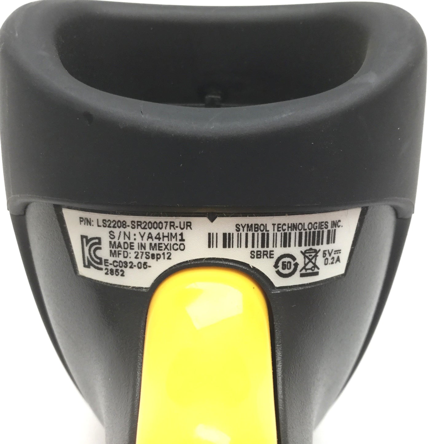 Used Symbol LS2208-SR20007R-UR Barcode Scanner, 100 Scan/sec, USB, Power: 5VDC 0.2A