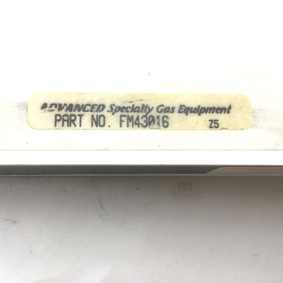 Used Advanced Specialty Gas Equipment FM43016 Flowmeter, FM 4336, Range: 0-150mm
