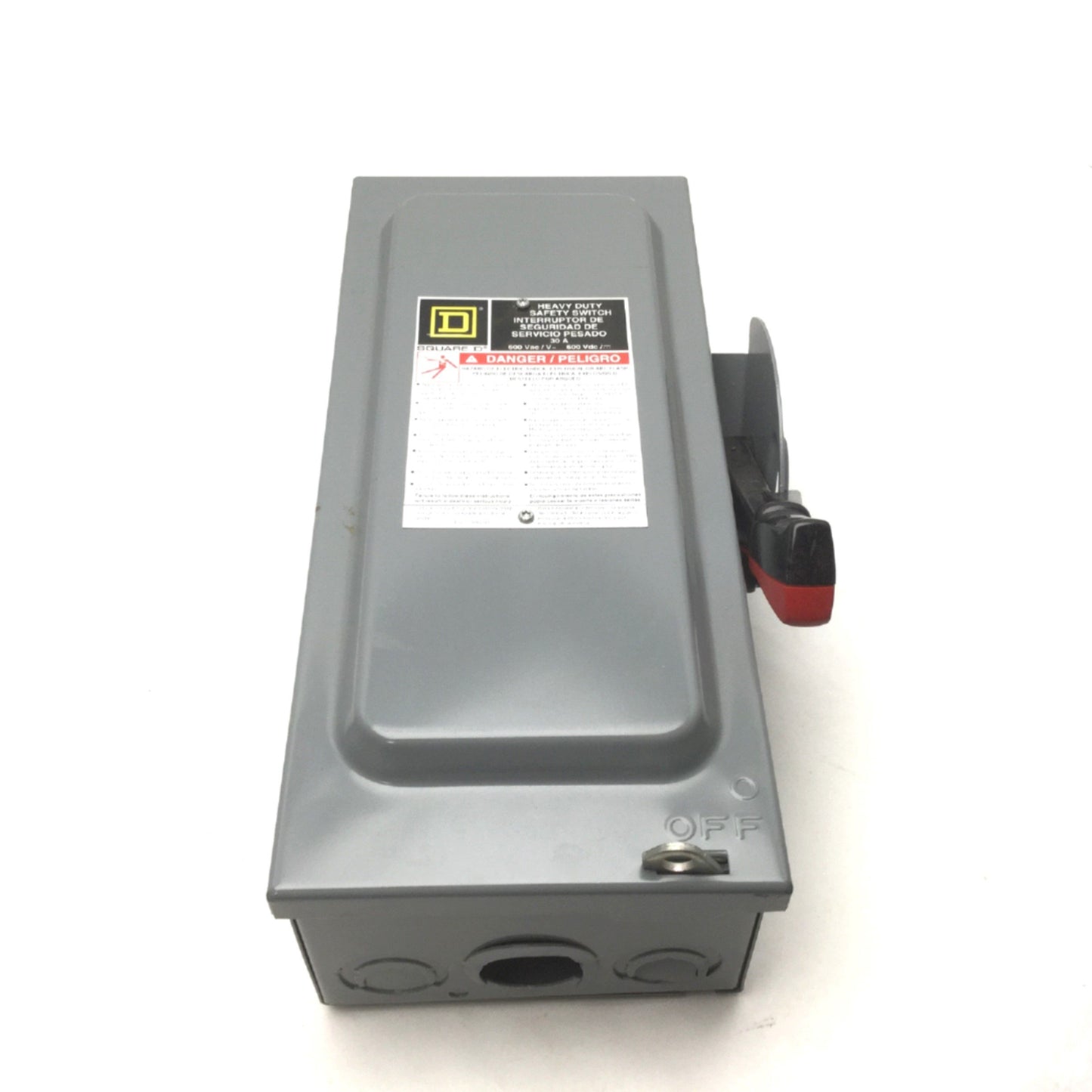Used Square D HU361 Single Throw Heavy Duty Safety Switch, 600V AC/DC, 30A, 3-Pole