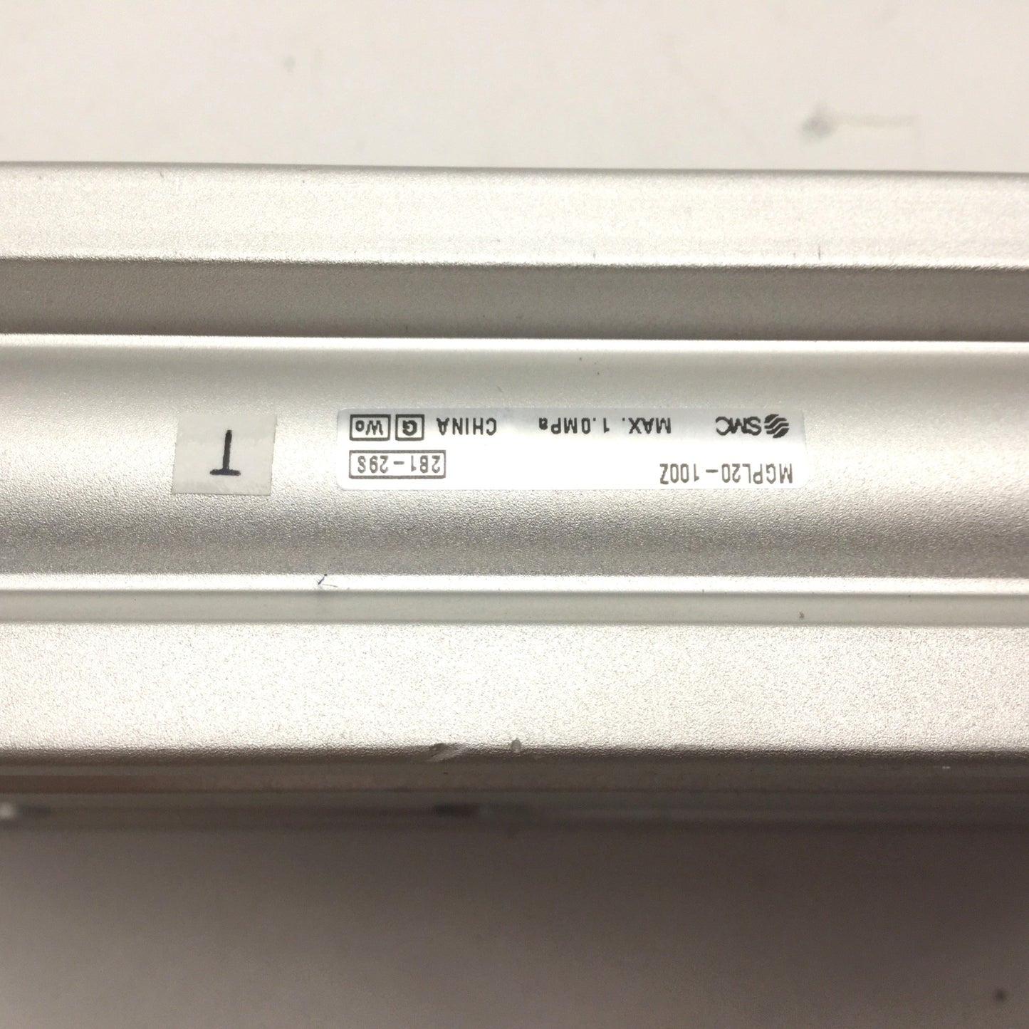 Used SMC MGPL20-100Z Guide Cylinder, Bore: 20mm, Stroke: 100mm, 1MPa Max