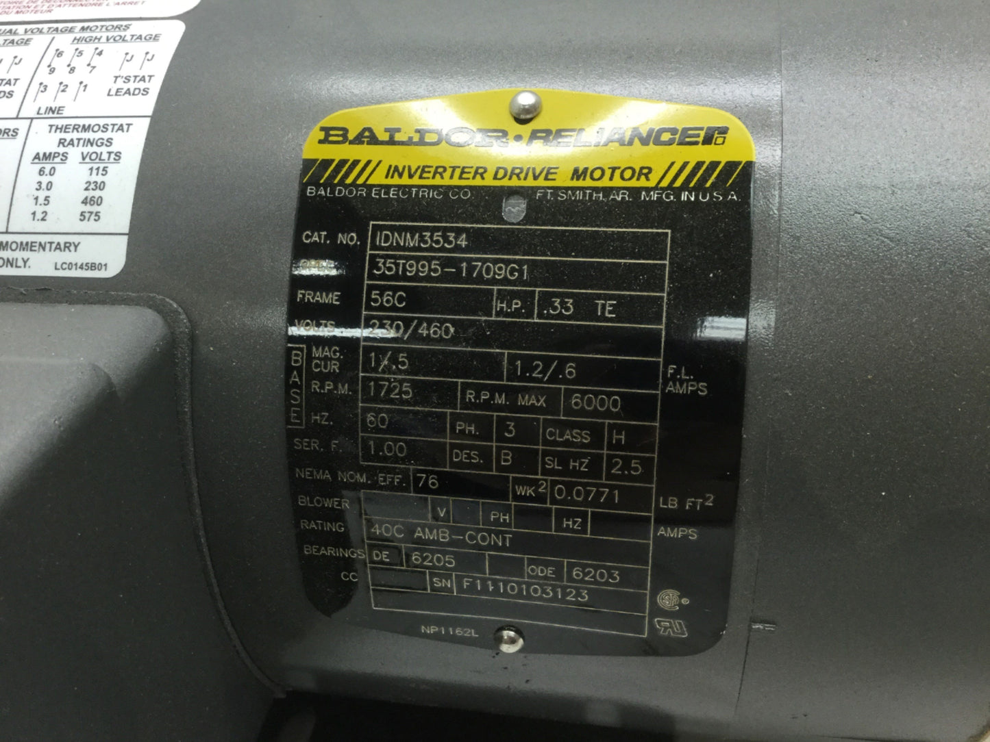 New – Open box Thermo Scientific 950-0000 Masterflex Peristaltic Pump, Baldor Motor 1/3hp