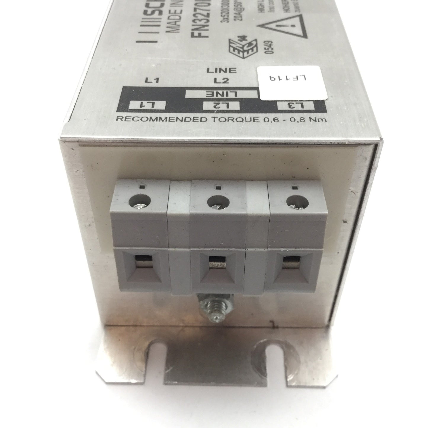 Used Schaffner FN3270H-20-29 EMC Filter, Power: 3-Phase 520/300VAC 50/60Hz 20A