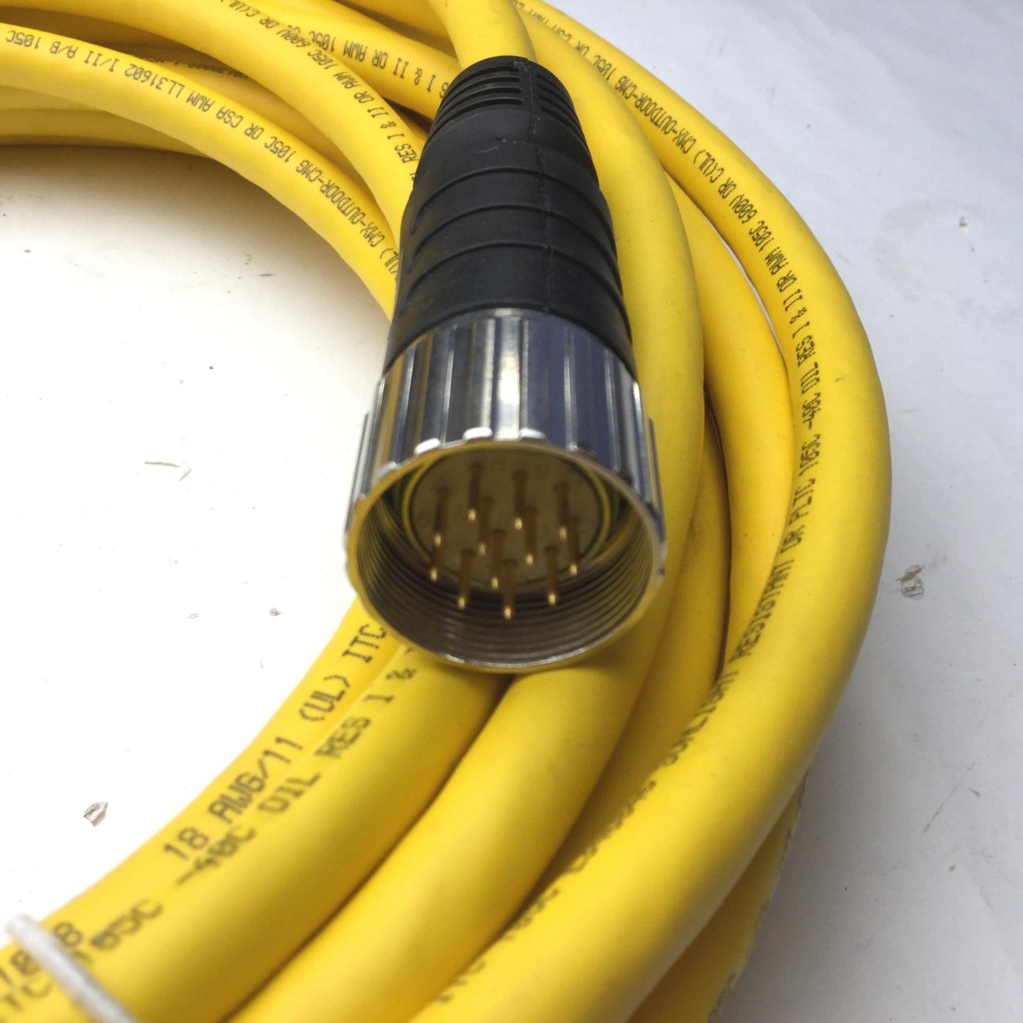 Used Turck CSM 12-11-10 Cordset Cable M23 12-Pin Male to Flying Leads, Length: 10m