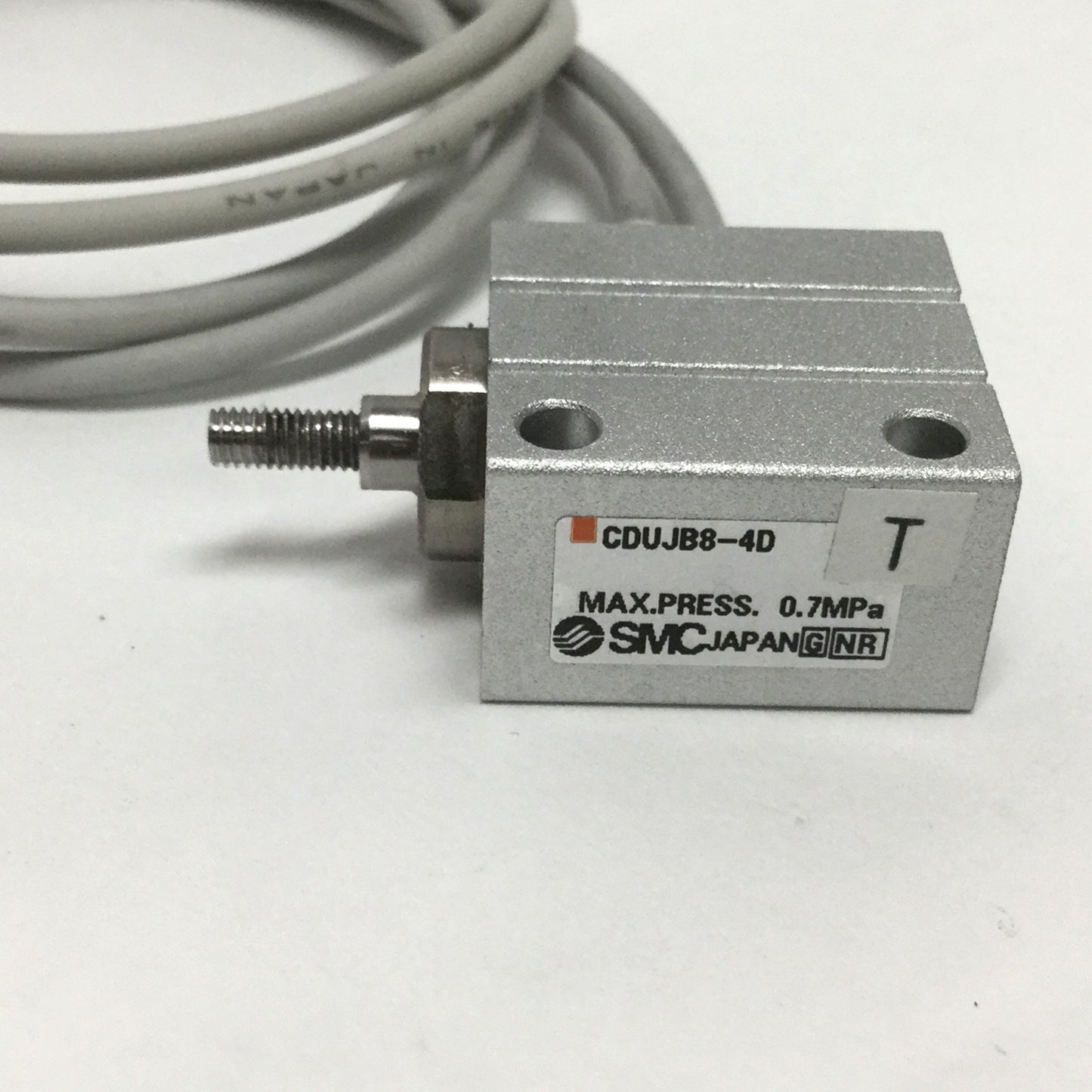 Used SMC CDUJB8-4D Mini Free-Mount Cylinder, 8mm Bore, 4mm Stroke, 0.7MPa w/Switches
