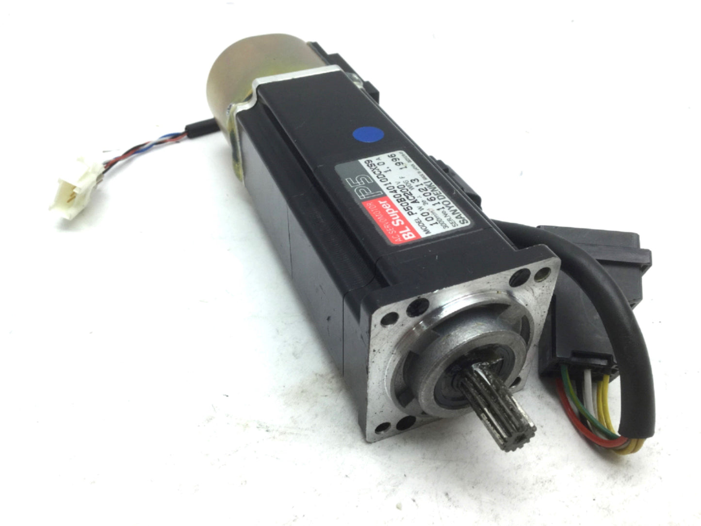 Used SANYO DENKI P50B04010DCXS9 BL SUper P5 AC Servomotor, Gear Shaft, 100W 200VAC 1A