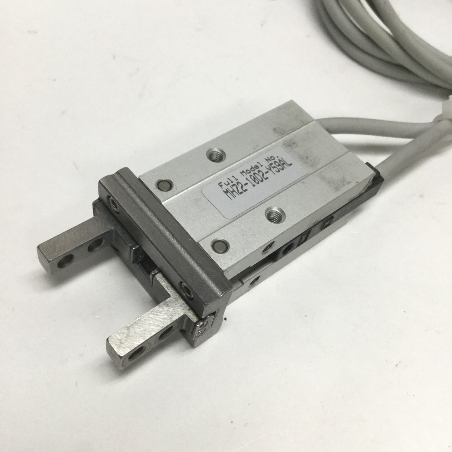 Used SMC MHZ2-10D2 Parallel Air Gripper, 2-Finger, 10mm Bore, 4mm Stroke, 0.2-0.7MPa