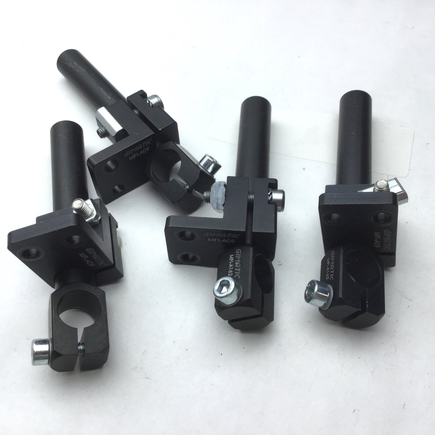 Used Lot of 4 Gimatic MFI-A09 Framing Cross Clamp With MFI-A162 Clamp Leg, Dia: 14mm