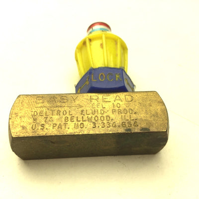 Used Deltrol EFL 10 B Easy Read Brass Flow Control Valve, 1/8" NPT, Range: 0-4