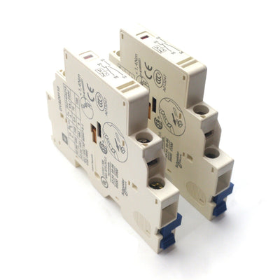 Used Lot of 2 Schneider Electric GVAD0110 Auxiliary Contact, 2-Pole NO/NC, 690VAC 6A