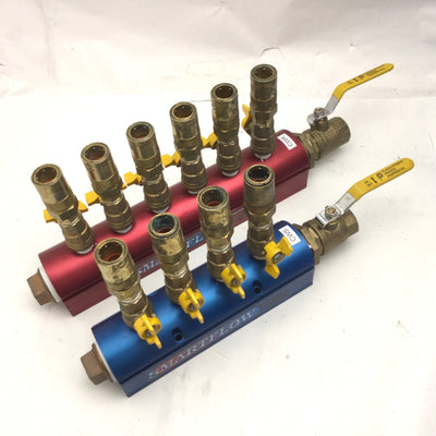 Used Burger & Brown Smartflow Hot & Cold 1-1/2" Aluminum Manifolds, 1/2" Ports
