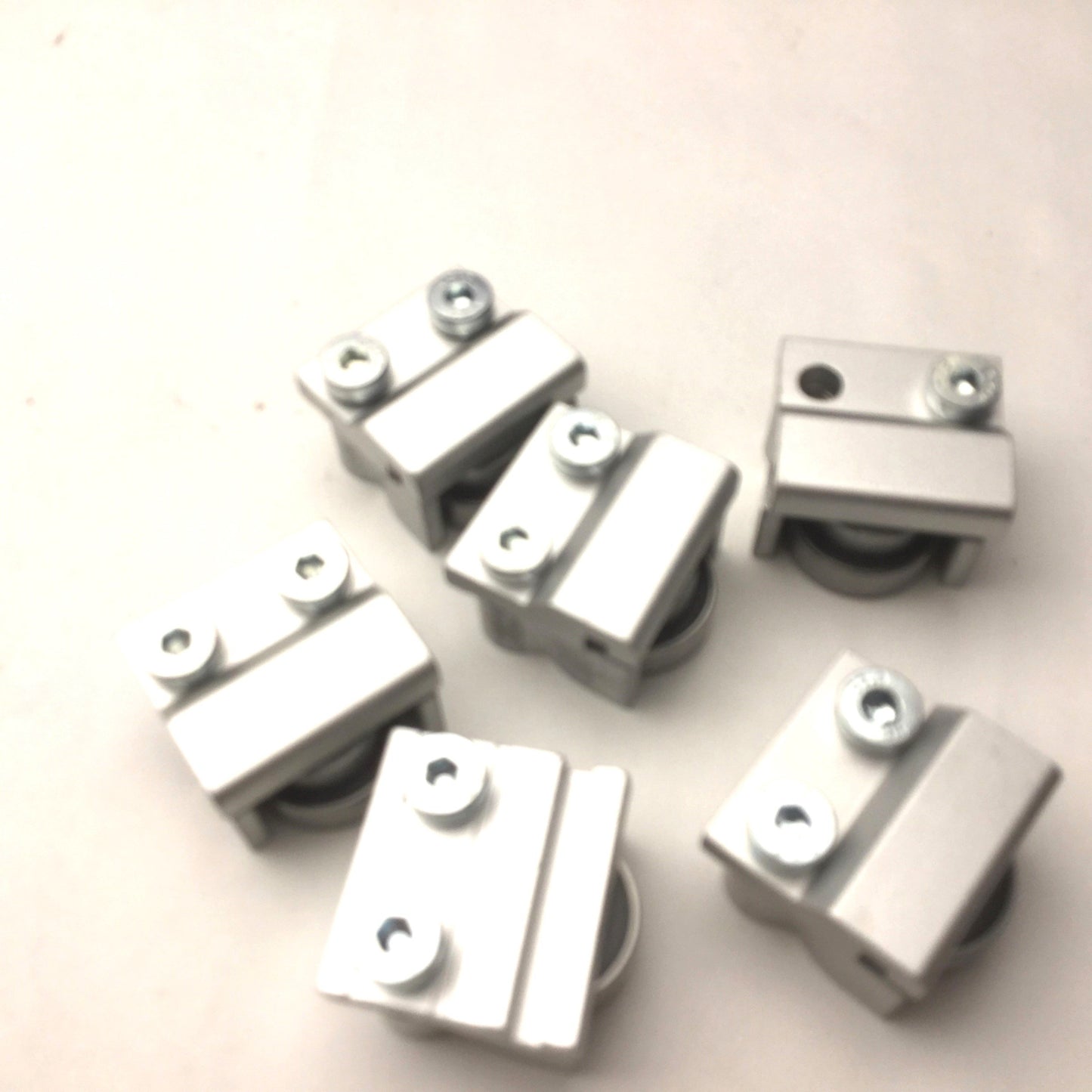 Used Lot of 6 Return Rollers, Roller Diameter: 7/8", 2 Bolt, Aluminum: 1.25"x1.125"