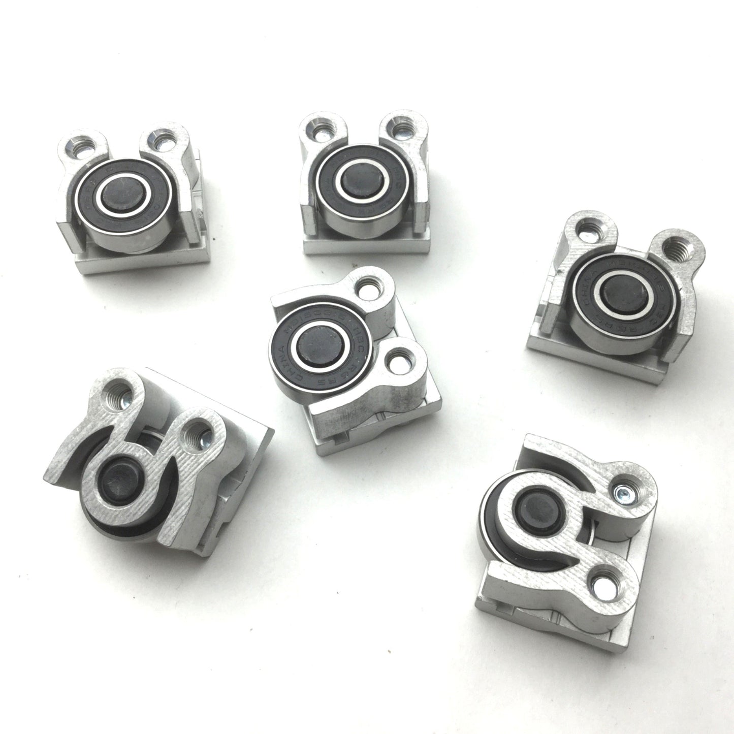 Used Lot of 6 Return Rollers, Roller Diameter: 7/8", 2 Bolt, Aluminum: 1.25"x1.125"