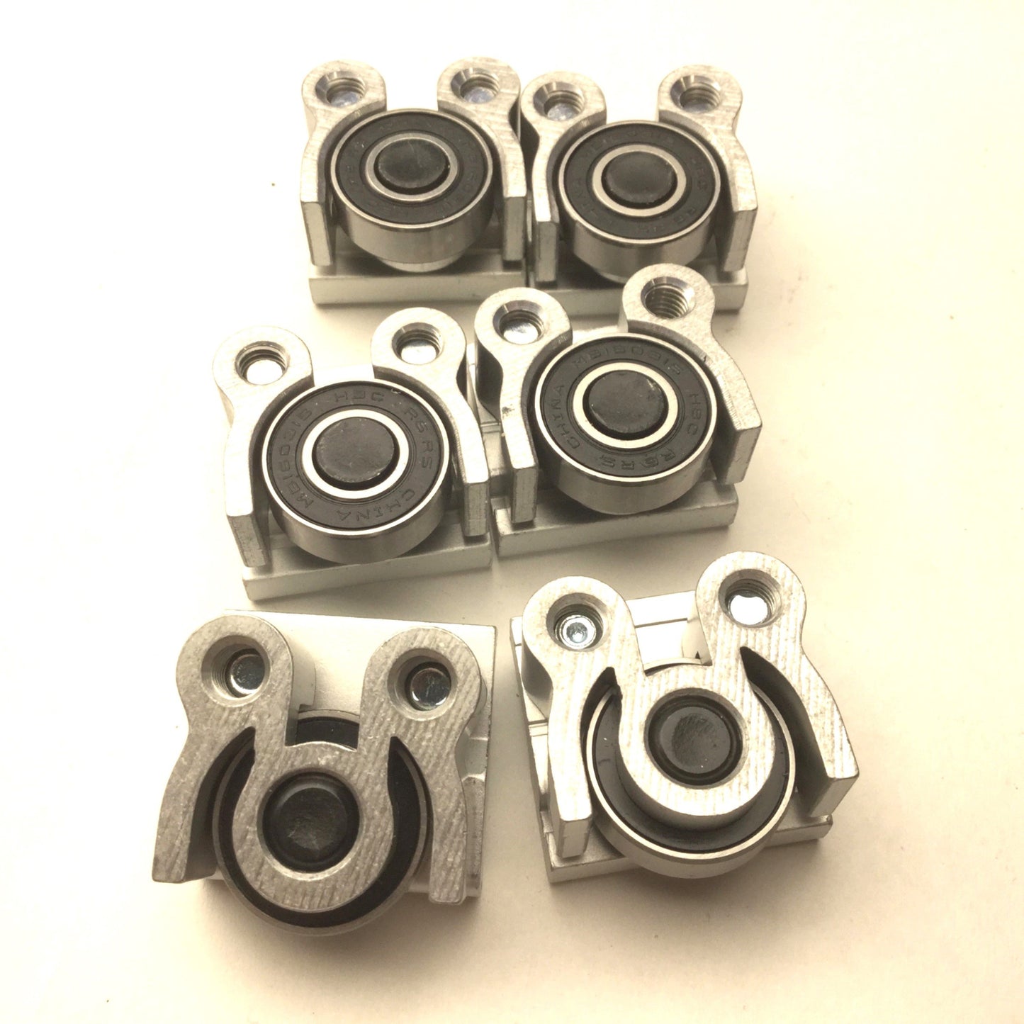 Used Lot of 6 Return Rollers, Roller Diameter: 7/8", 2 Bolt, Aluminum: 1.25"x1.125"