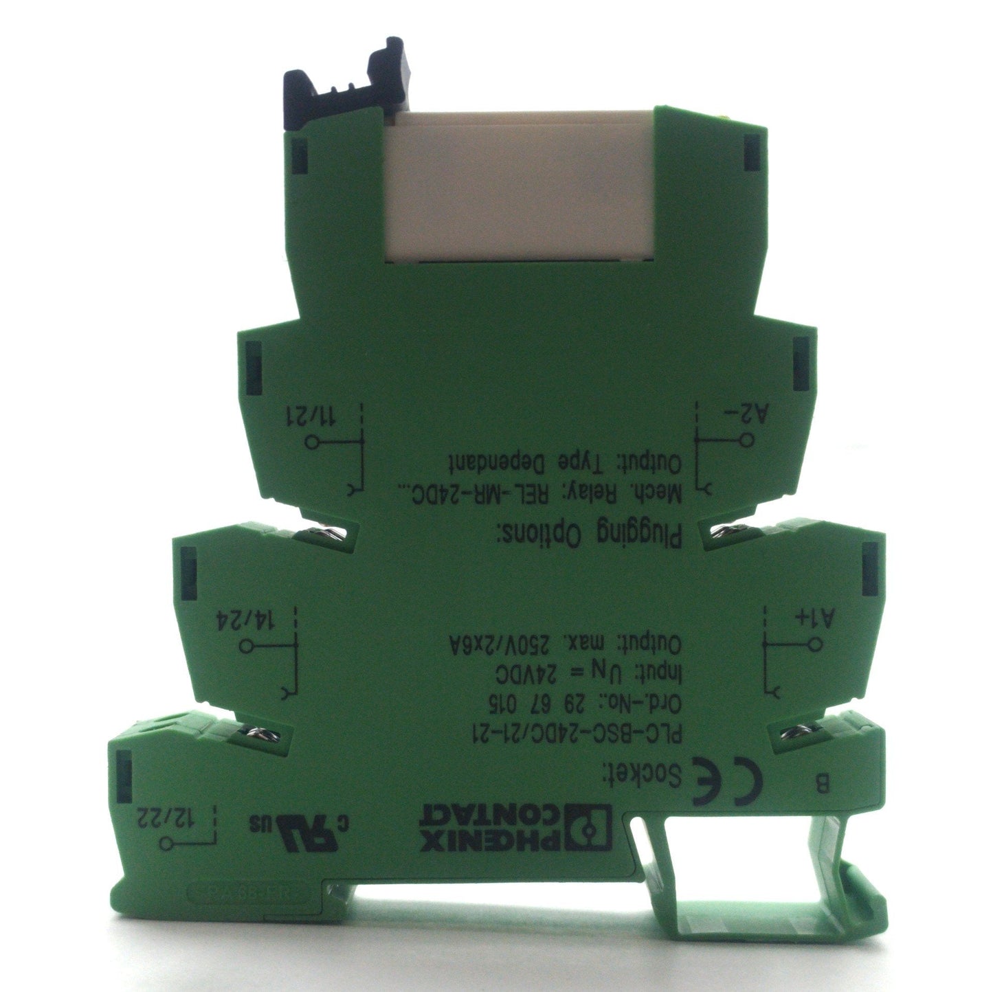 Used Phoenix Contact PLC-BSC-24DC/21-21 Relay & Socket, DPDT, 24VDC Coil, 230V 10A
