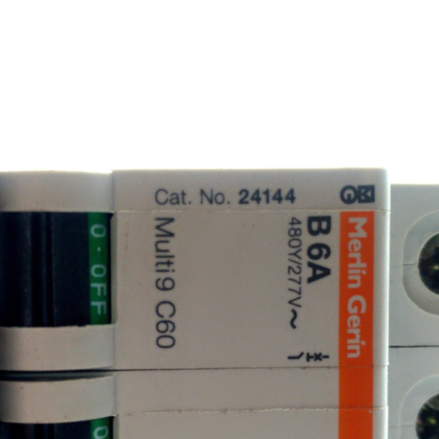 Used Merlin Gerin 24144 Circuit Breaker, 3-Pole, Multi9 C60N 6A Type-B, 480VAC