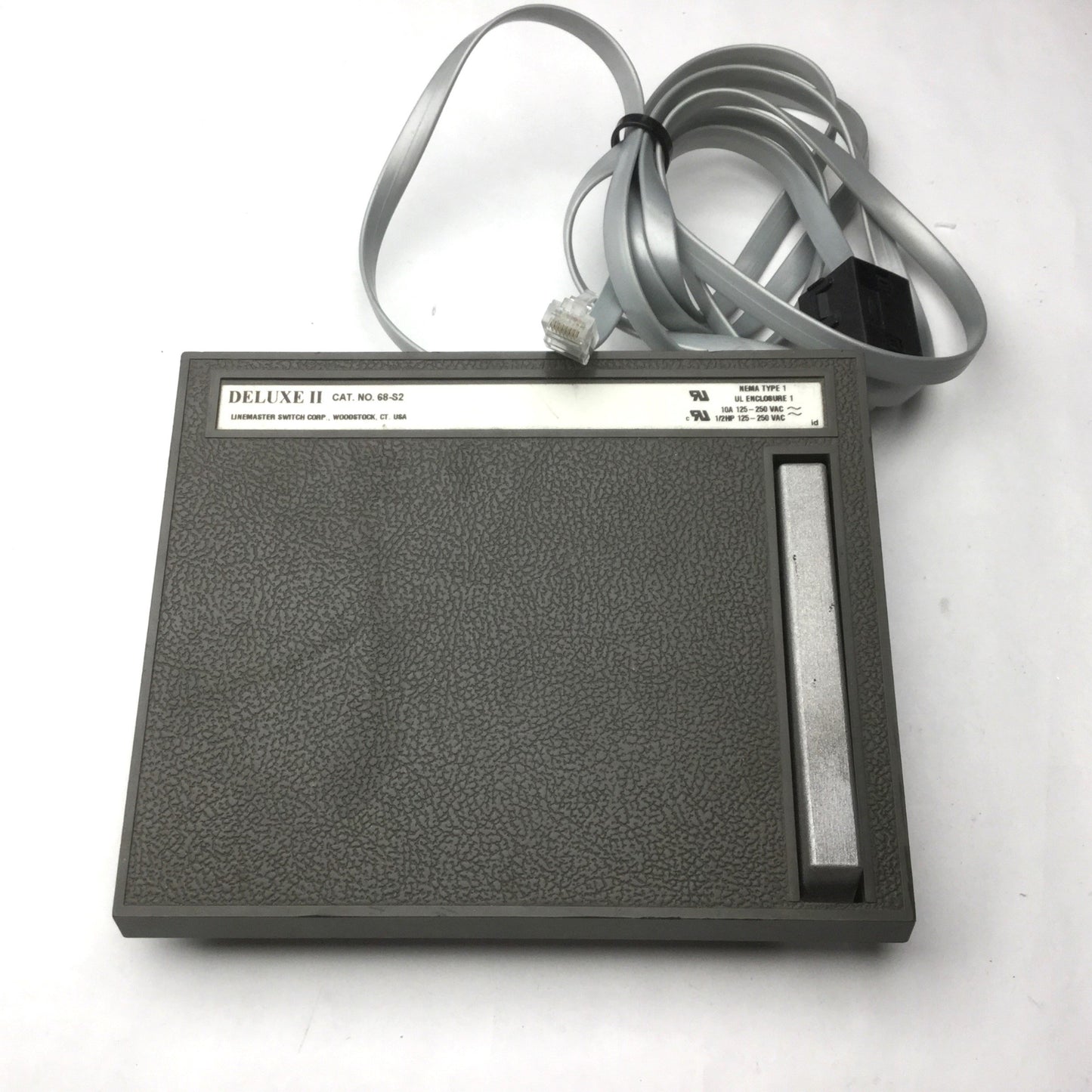 Used Linemaster Deluxe II 68-S2 Foot Pedal Switch, SPDT Momentary, 10A, 125-250VAC