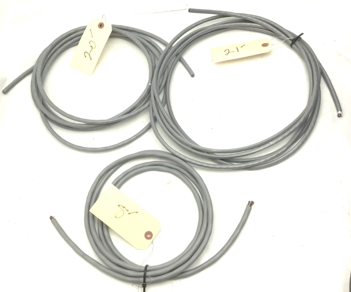 Used Lot of 3 E151405 Low Voltage Computer Cables, Length: 8', 21' & 20', ~49' Total