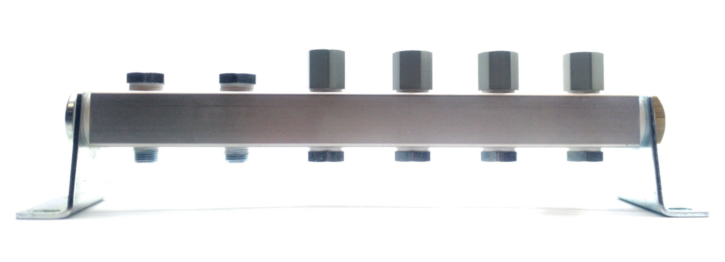 Used Festo PAL-1/8-6 Classic Manifold Strip, 6x 1/8G 1/4G Input, 9 7/8" Long