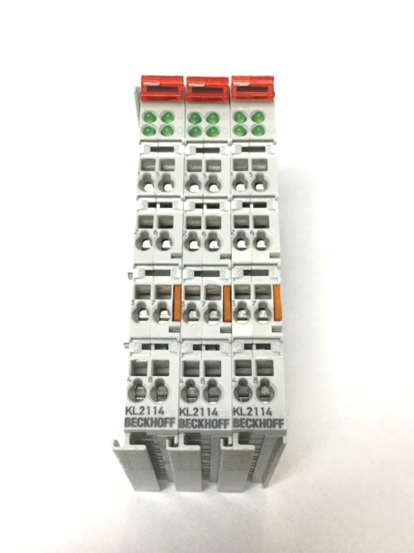 Used Lot of 3 Beckhoff KL2114 Digital Output Bus Terminal Modules, 4-Channel 24VDC
