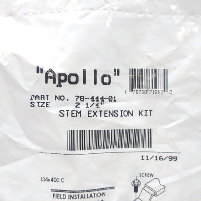 New Lot of 2 Conbraco 78-444-01 Apollo Stem Extension Kit, 2 1/4" Size